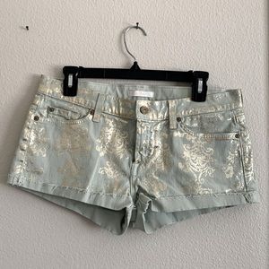 7 For All Mankind Min & Gold Shorts